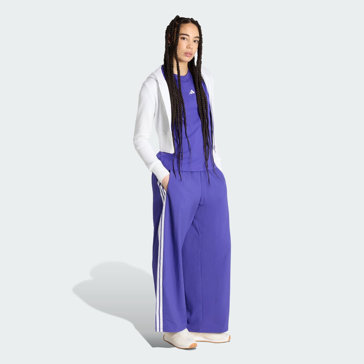 Pantalón deportivo para mujer color morado y blanco - vista 4