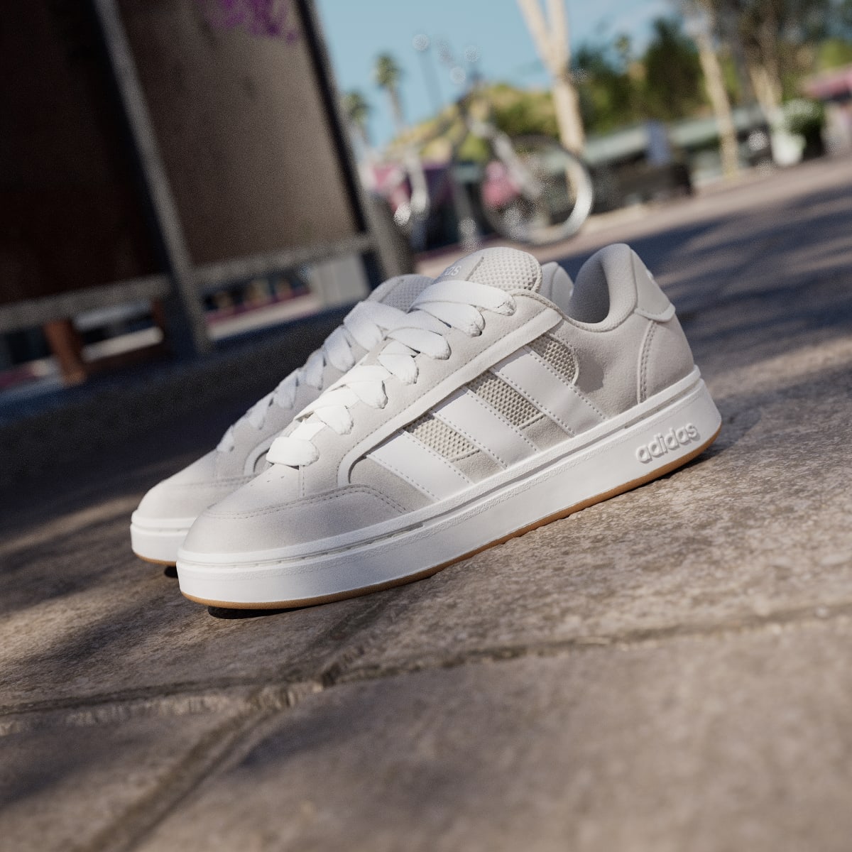 Tenis casuales para hombre color beige y blanco - vista 7