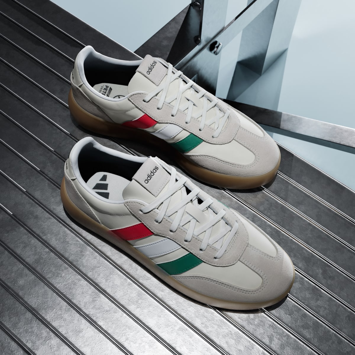 Tenis casuales para hombre color blanco y rojo - vista 7