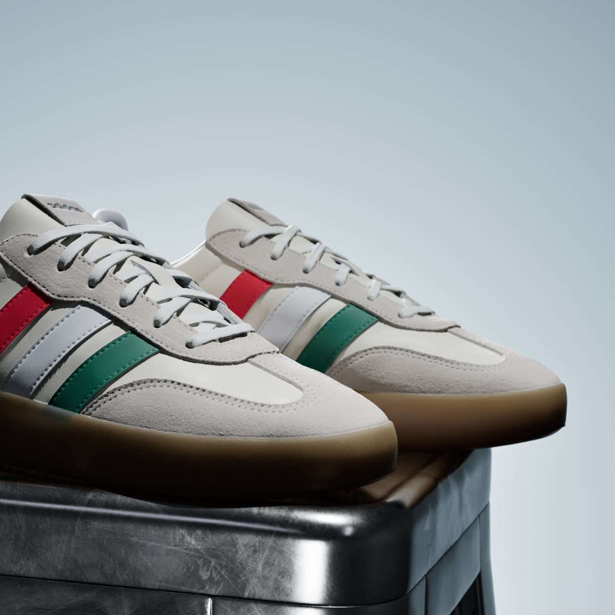 Tenis casuales para hombre color blanco y rojo - vista 8