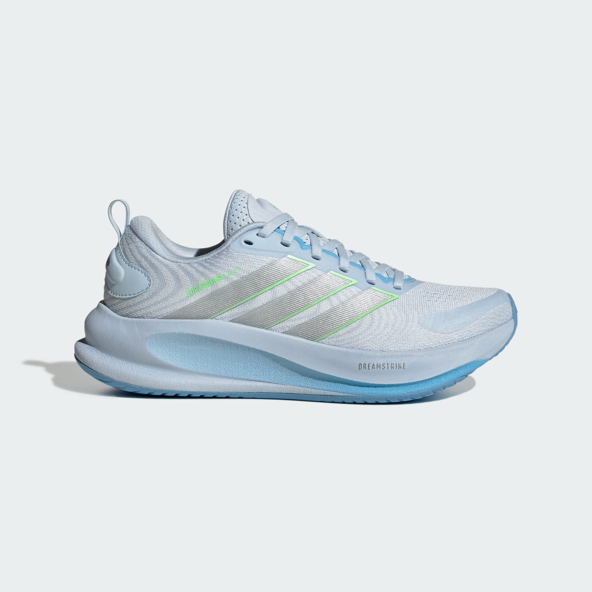Tenis de running para mujer color plateado y azul - vista 2