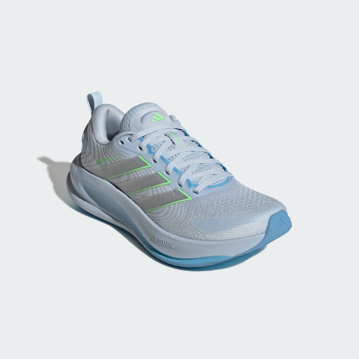 Tenis de running para mujer color plateado y azul - vista 5