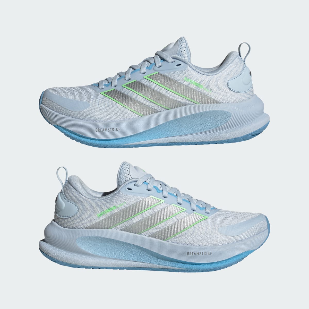 Tenis de running para mujer color plateado y azul - vista 8