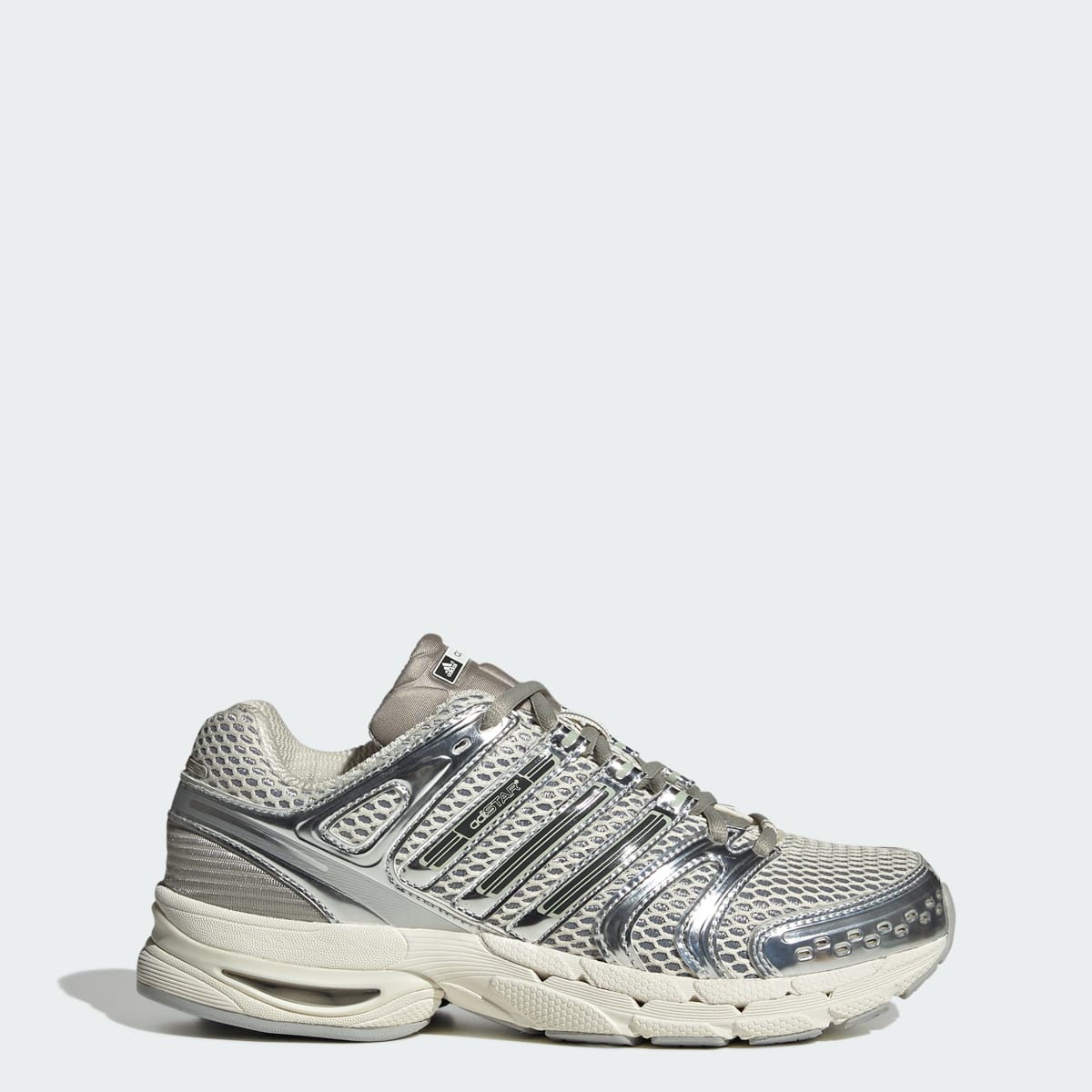 Tenis casuales para mujer color blanco y plateado - vista 1