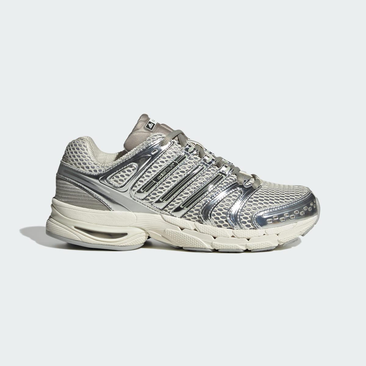 Tenis casuales para mujer color blanco y plateado - vista 2