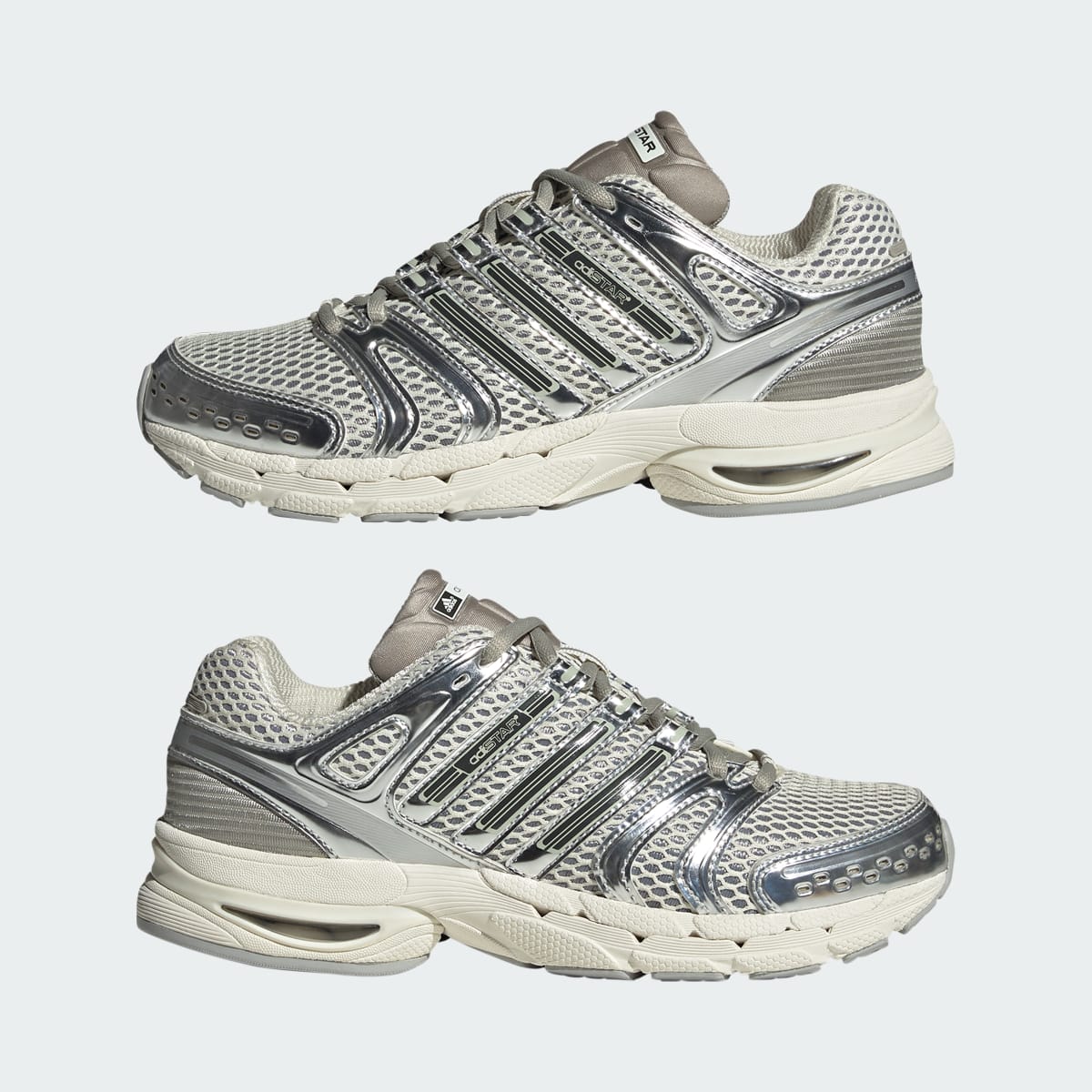 Tenis casuales para mujer color blanco y plateado - vista 8