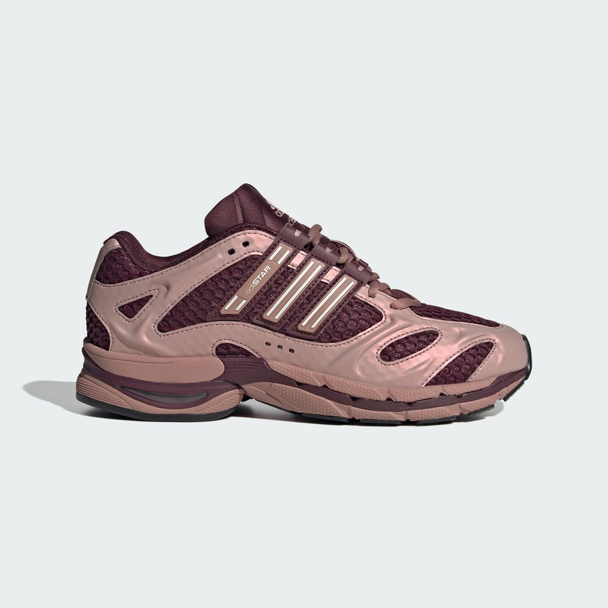 Tenis casuales para mujer color granate y blanco - vista 2