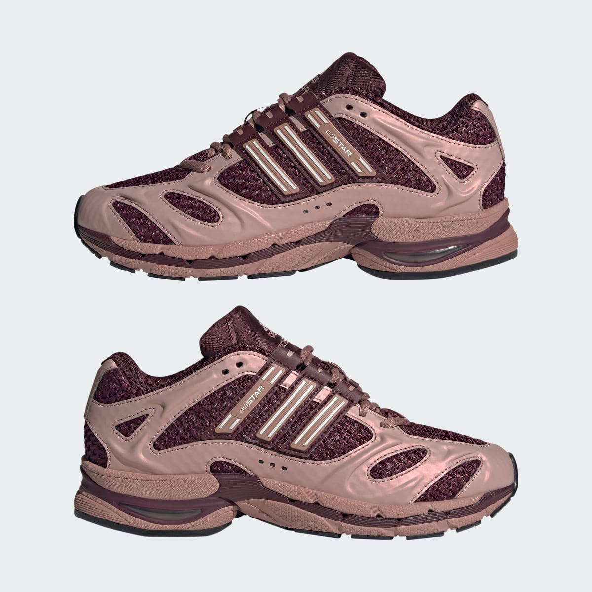 Tenis casuales para mujer color granate y blanco - vista 8