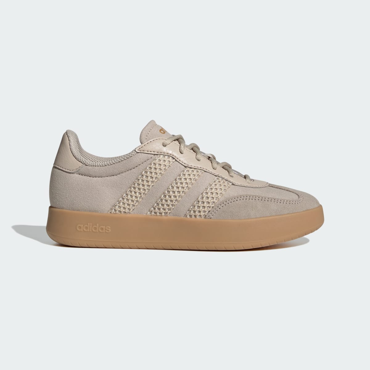 Tenis casuales para mujer color beige y dorado - vista 2