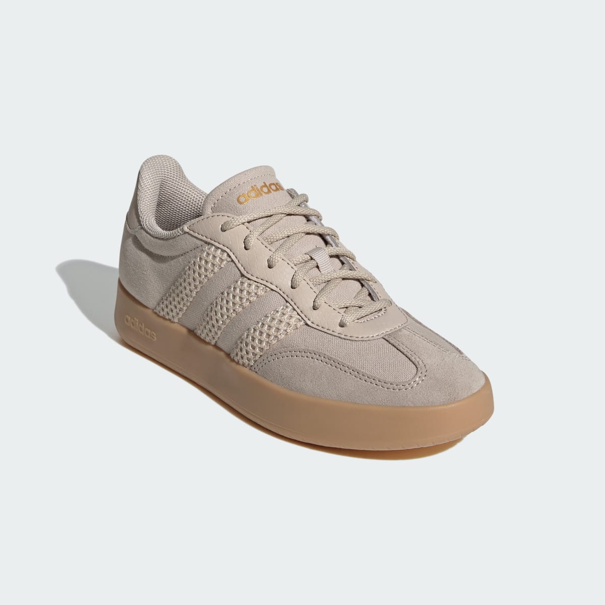 Tenis casuales para mujer color beige y dorado - vista 5