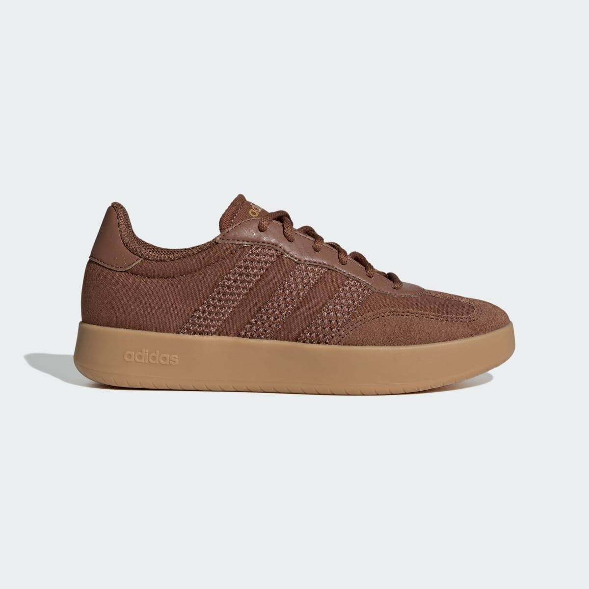 Tenis casuales para mujer color café y dorado - vista 2