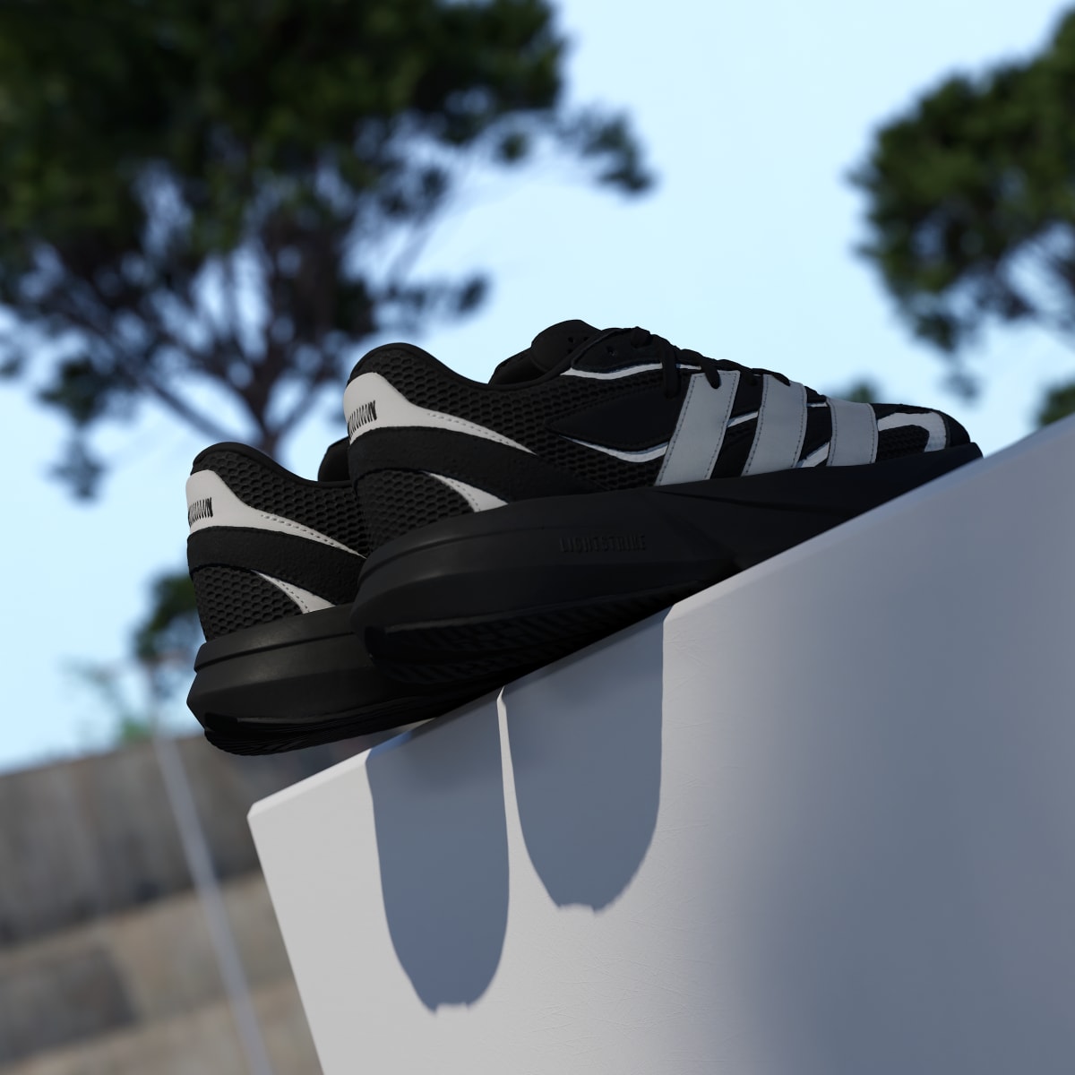 Tenis casuales para hombre color negro y plateado - vista 7