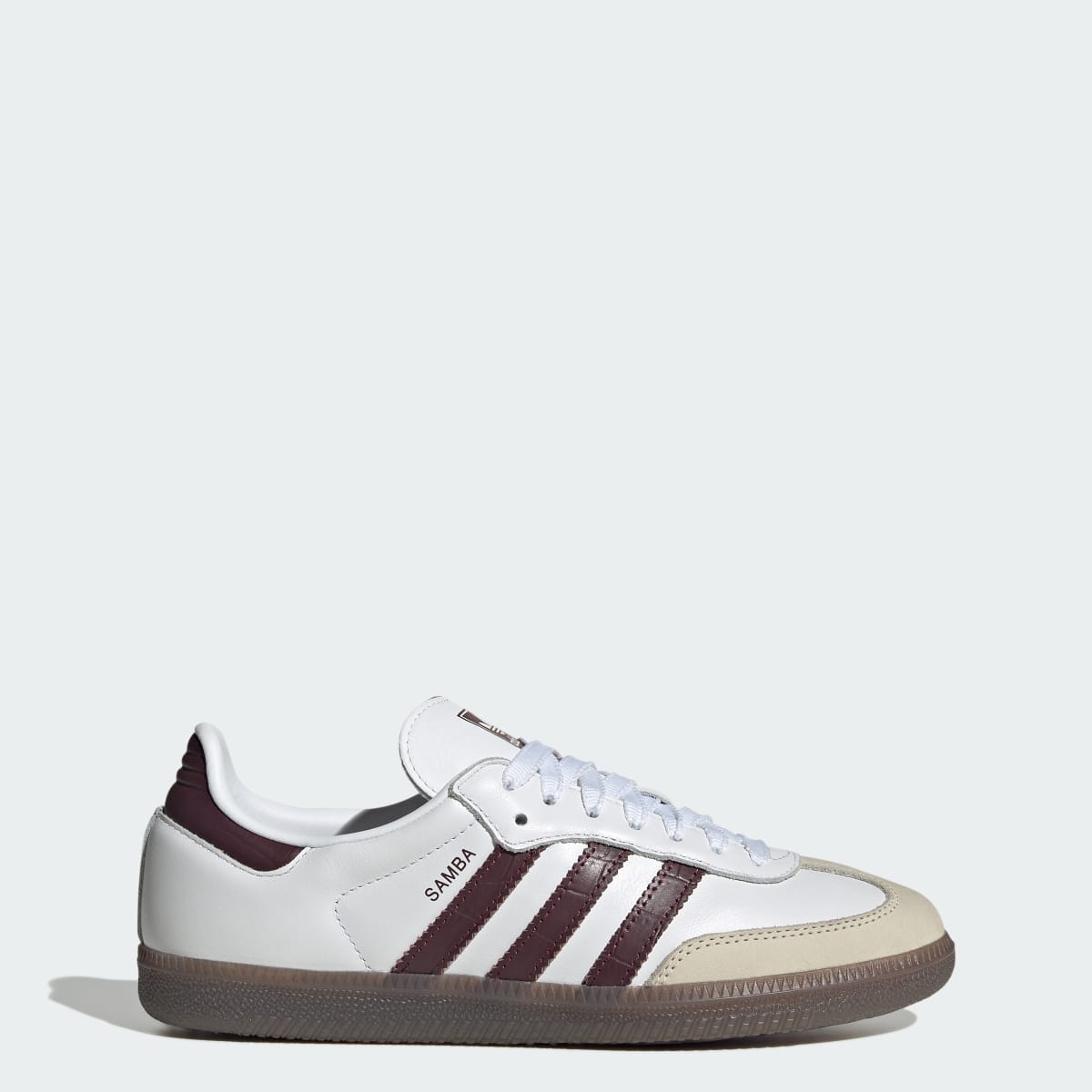 Tenis casuales para mujer color blanco y granate - vista 1
