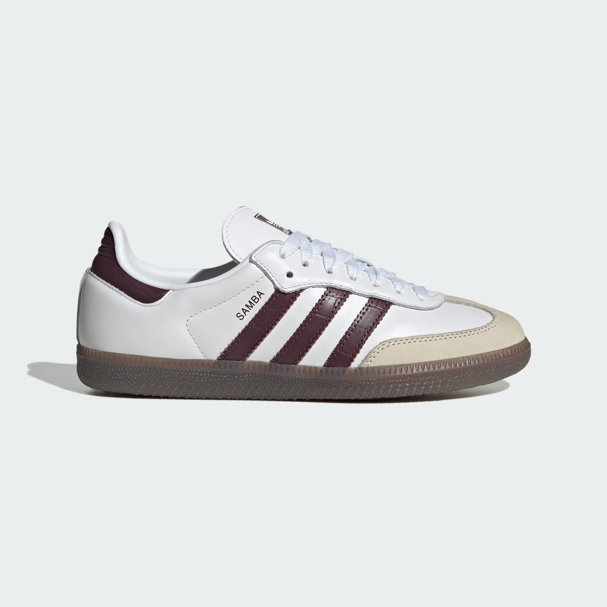 Tenis casuales para mujer color blanco y granate - vista 2