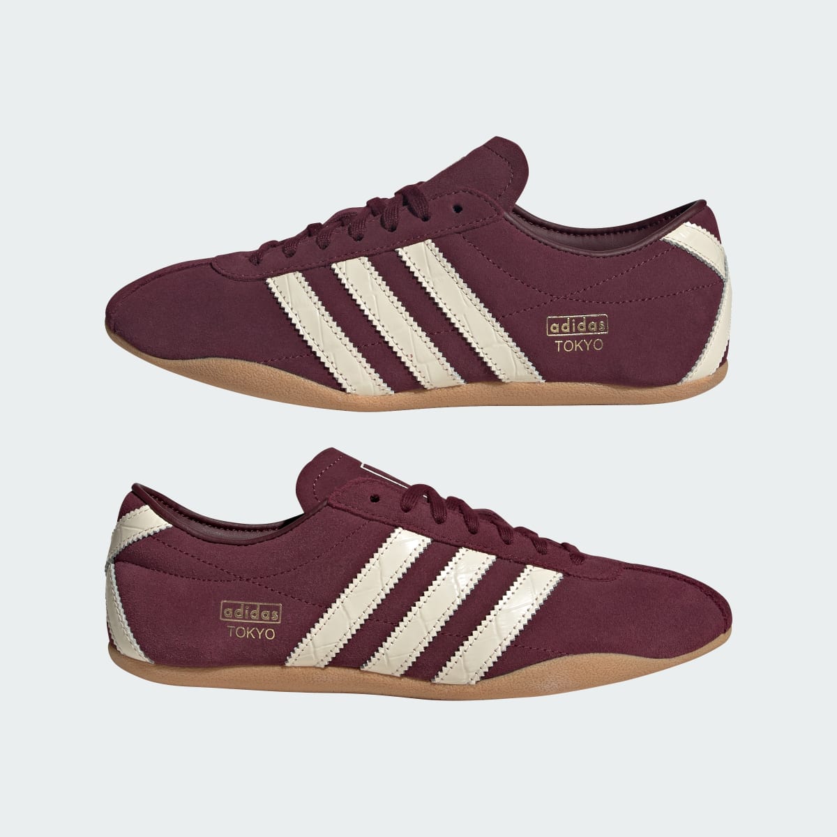 Tenis casuales para mujer color granate y blanco - vista 8
