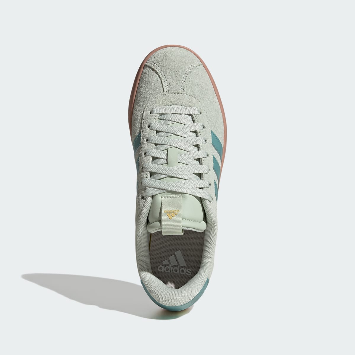 Tenis casuales para mujer color verde y dorado - vista 3