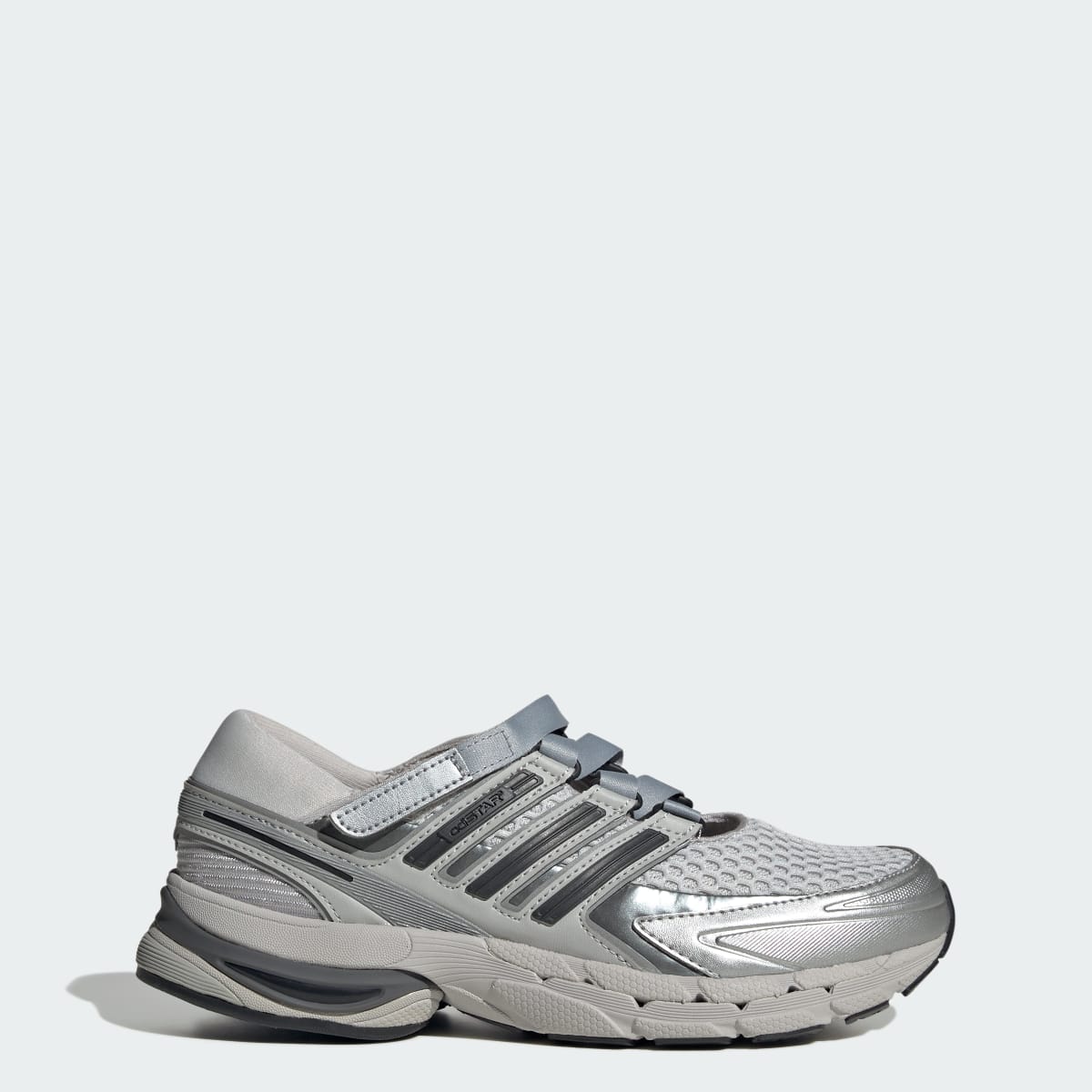 Tenis casuales para mujer color gris y plateado - vista 1
