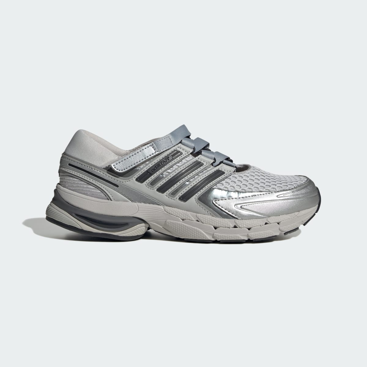 Tenis casuales para mujer color gris y plateado - vista 2