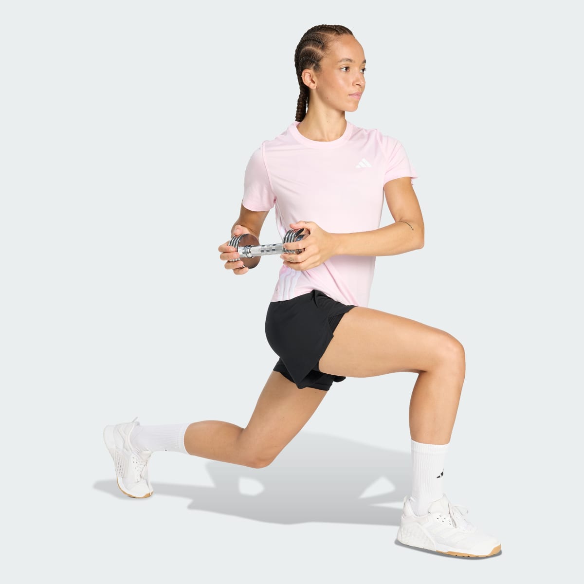 Camiseta deportiva para mujer color rosa y blanco - vista 4