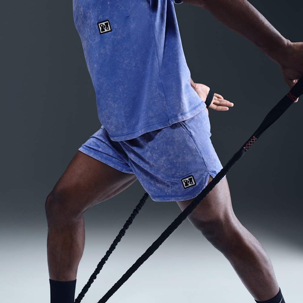 Shorts y Pantalonetas para entrenamiento para hombre en azul · HV0631-411 - vista 5