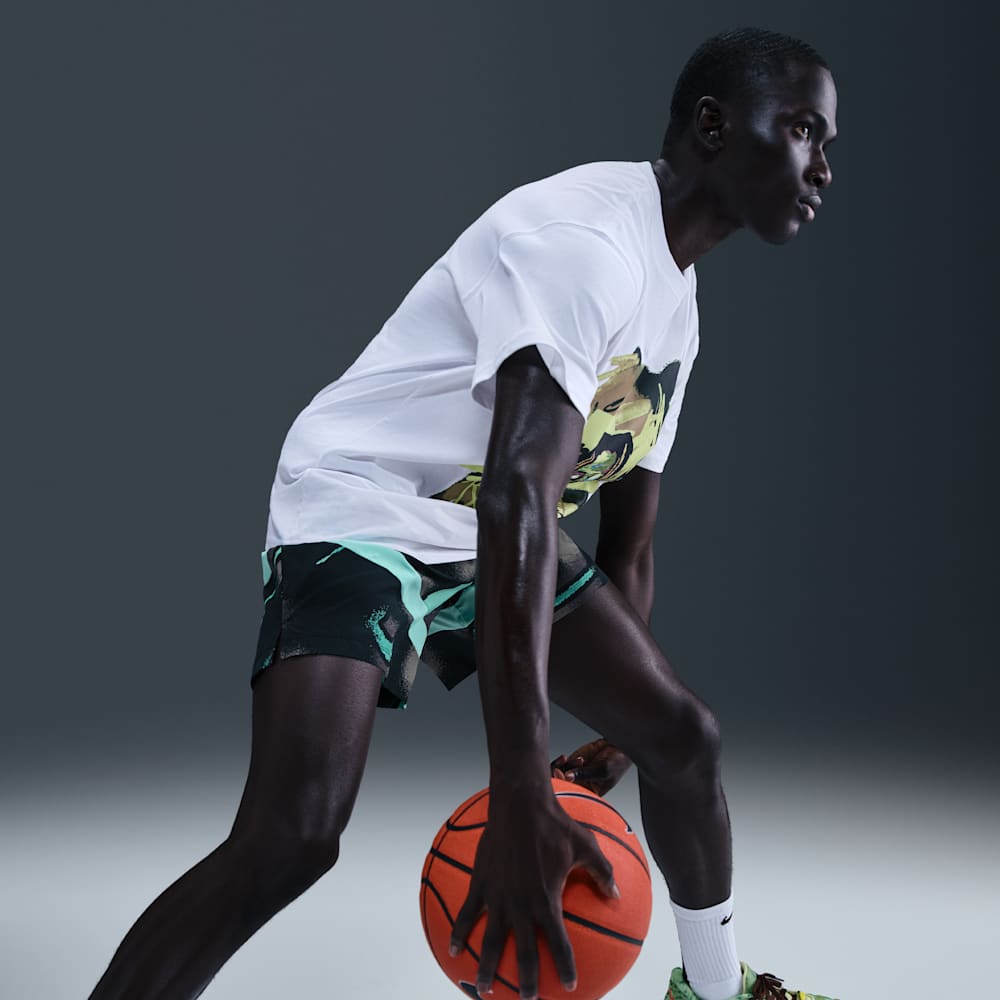 Shorts y Pantalonetas de básquetbol para hombre en verde · HV3388-339 - vista 5