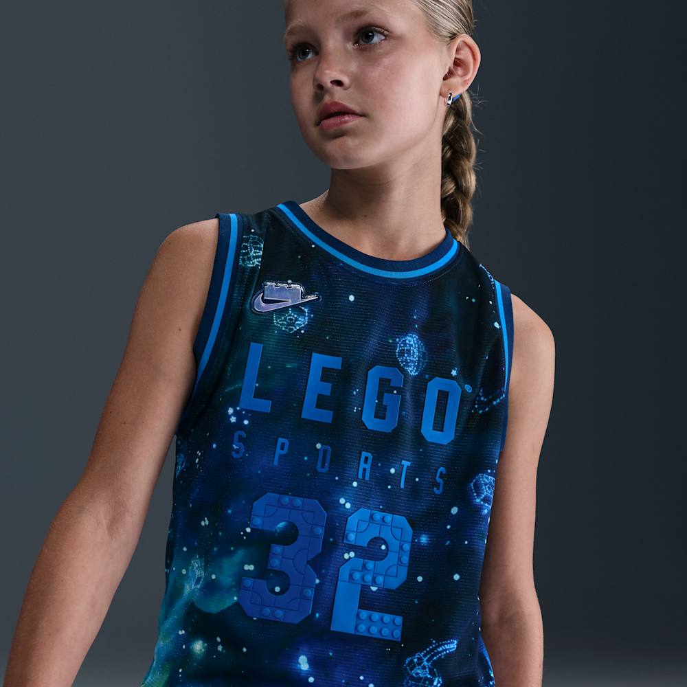 Camisetas y esqueletos de básquetbol para niño en azul · HV6734-477 - vista 2