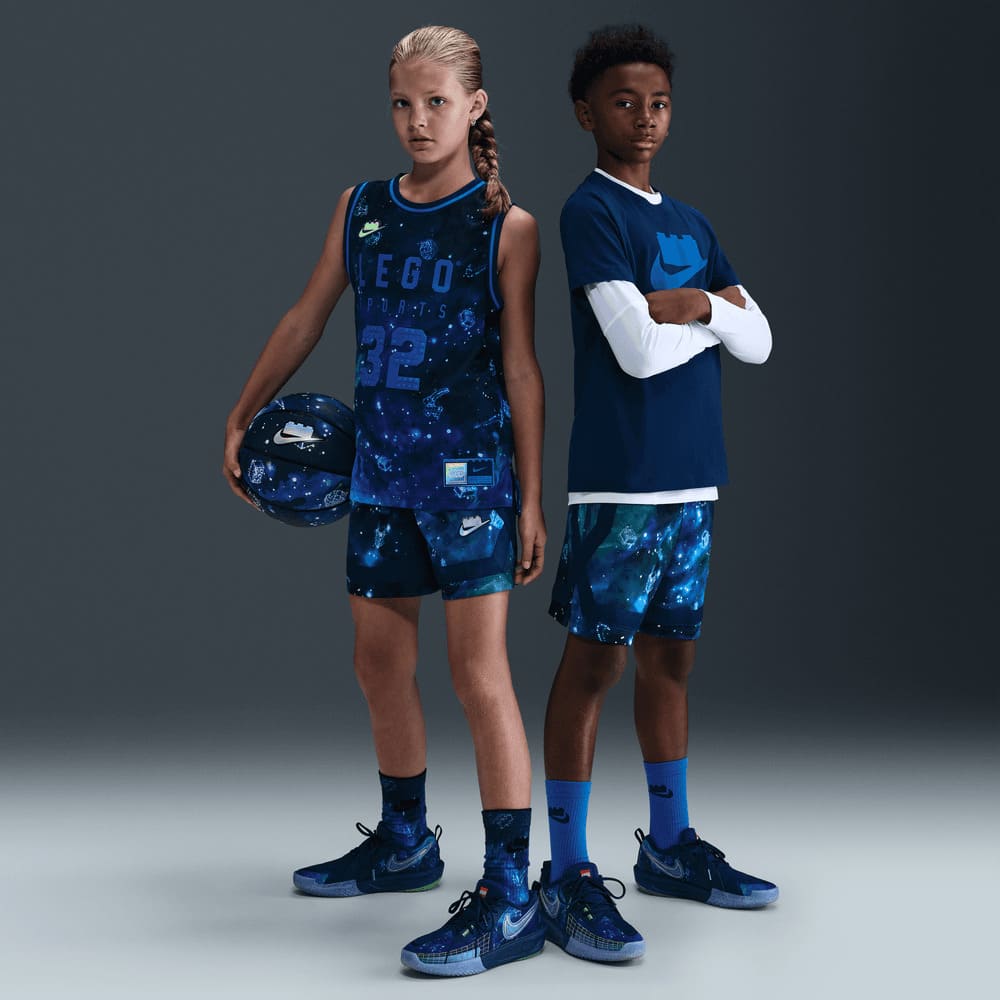 Shorts y Pantalonetas de básquetbol para niño en azul · HV6736-477 - vista 1