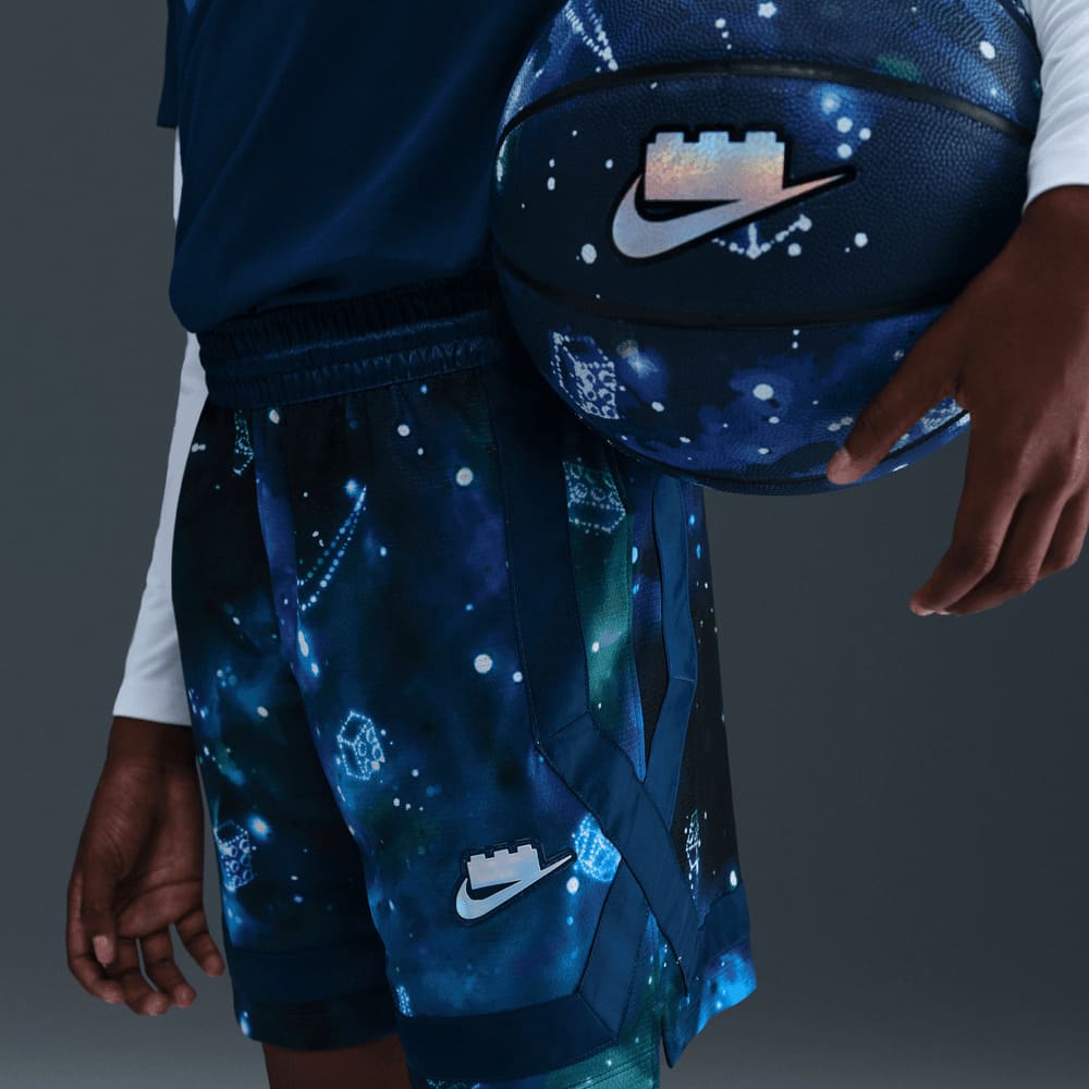 Shorts y Pantalonetas de básquetbol para niño en azul · HV6736-477 - vista 2