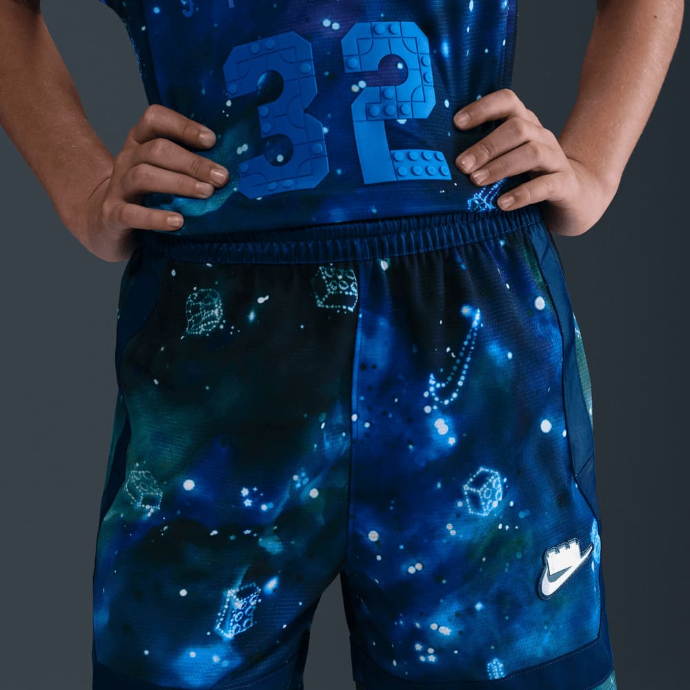 Shorts y Pantalonetas de básquetbol para niño en azul · HV6736-477 - vista 3