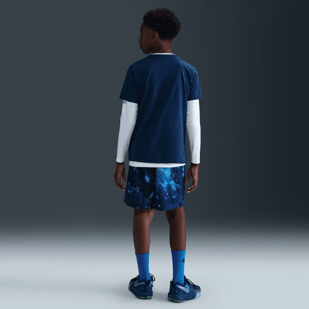 Shorts y Pantalonetas de básquetbol para niño en azul · HV6736-477 - vista 6