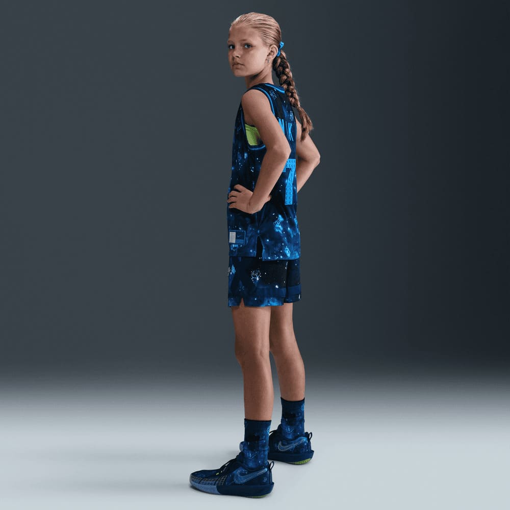 Shorts y Pantalonetas de básquetbol para niño en azul · HV6736-477 - vista 7
