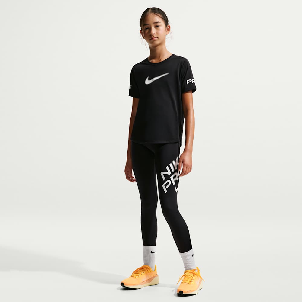 Licras deportivas para entrenamiento para niña en negro · IF1778-010 - vista 1
