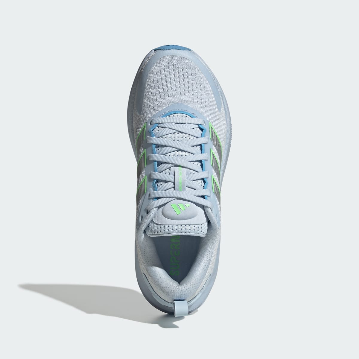 Tenis de running para mujer color plateado y azul - vista 3