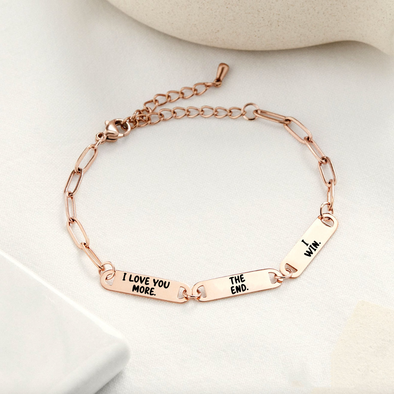 I Love You More Rose Gold 3 Plate Bracelet