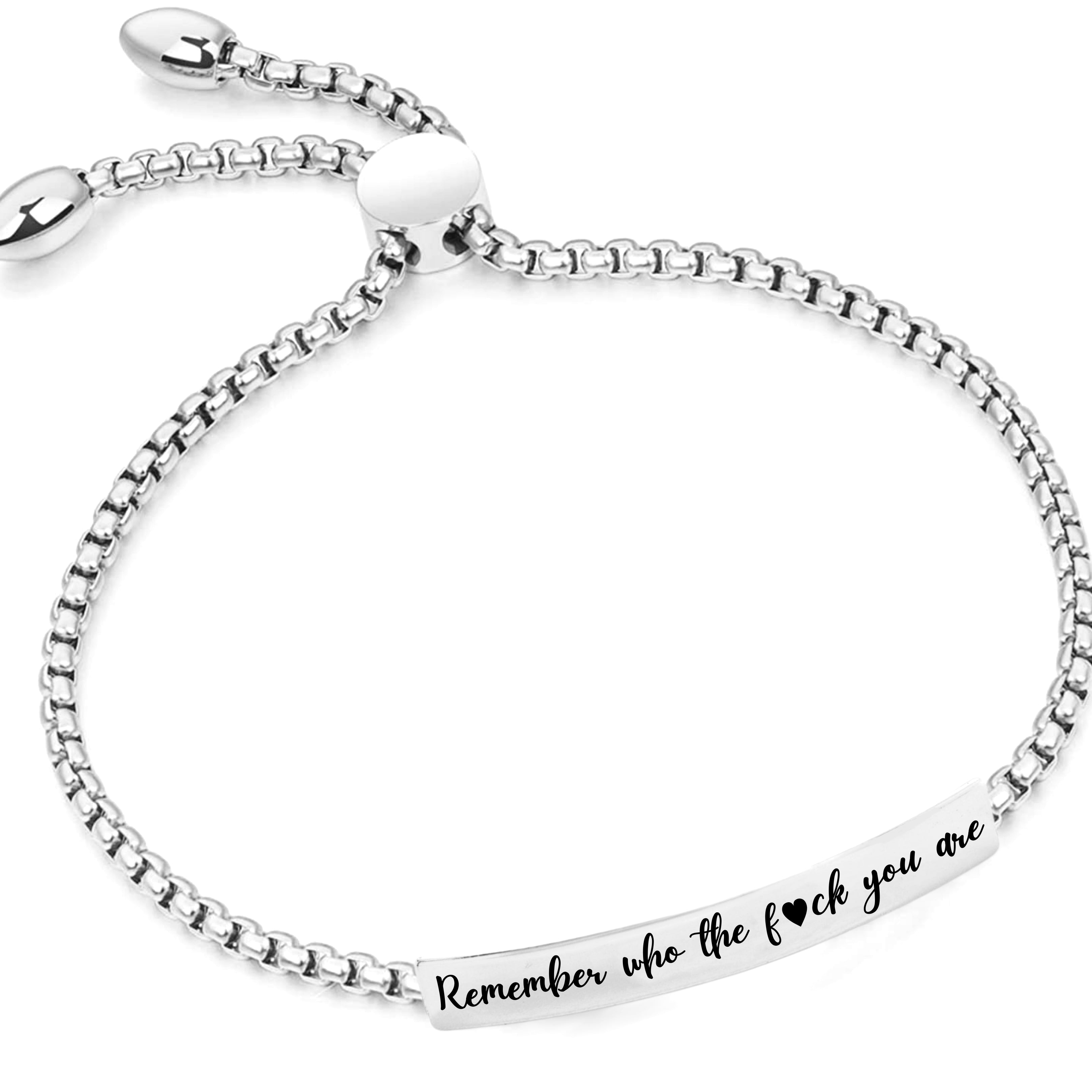Remember Who Stainless Drawstring Bracelet