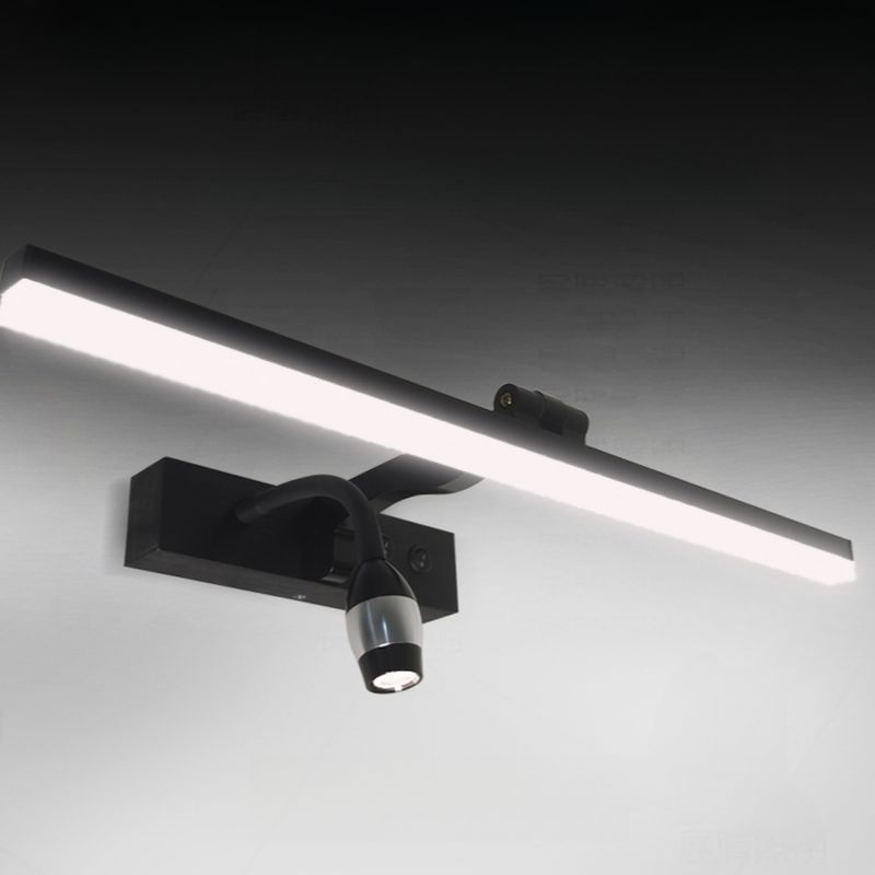 Simple Angular Vanity Light, 2 Lights, 3 Color Light, White Polymer Shade, Plug-in Lighting, 220V-240V, 39.5", Voice Controlled-Fnaisn
