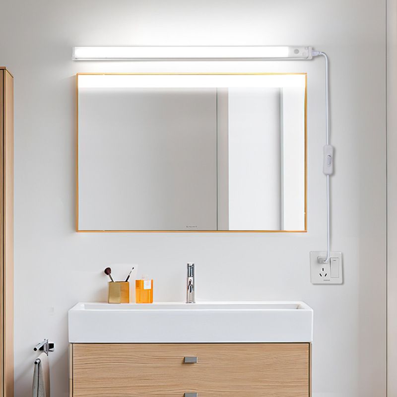 Plug-in Electric Metal Chalk Shade Ambient Vanity Light, Symmetrical for Basement with Cozy Light, 220V-240V, 47.5"-Fnaisn
