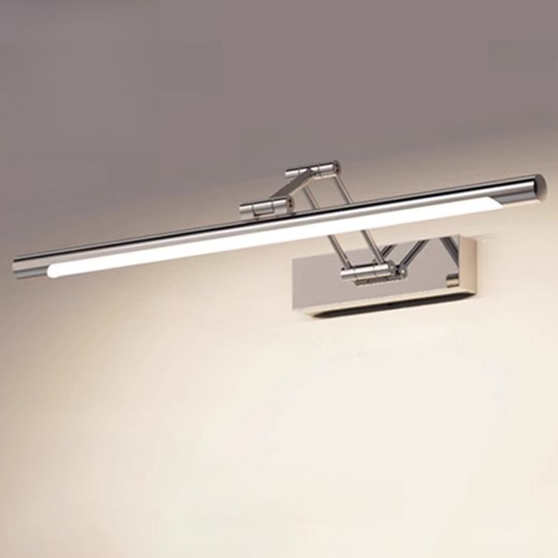 Modern Simple Style 1 Light Bathroom Vanity Light with Directed Downward Chalk Shade, Cylindrical Container Plexiglass Fixture, Hardwired, 220V-240V, 31.5"-Fnaisn