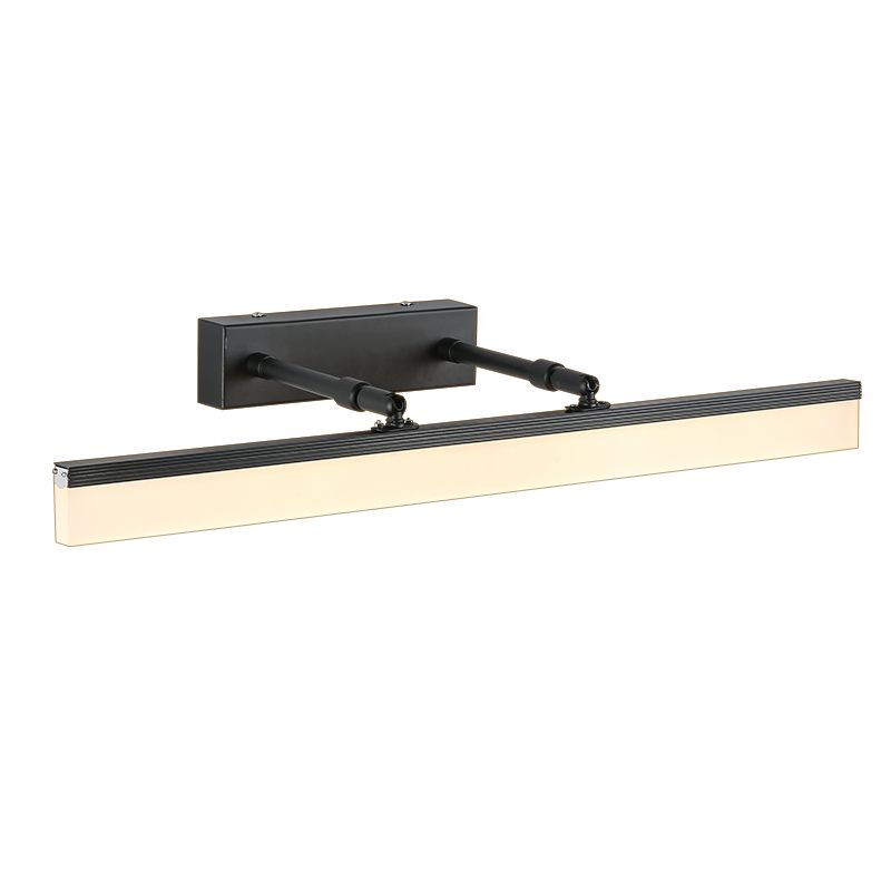 Cool Light White Acrylic Angular 1 Light Bathroom Vanity Light in Basement, Direct-wired, Black, 220V-240V, 31.5"-Fnaisn