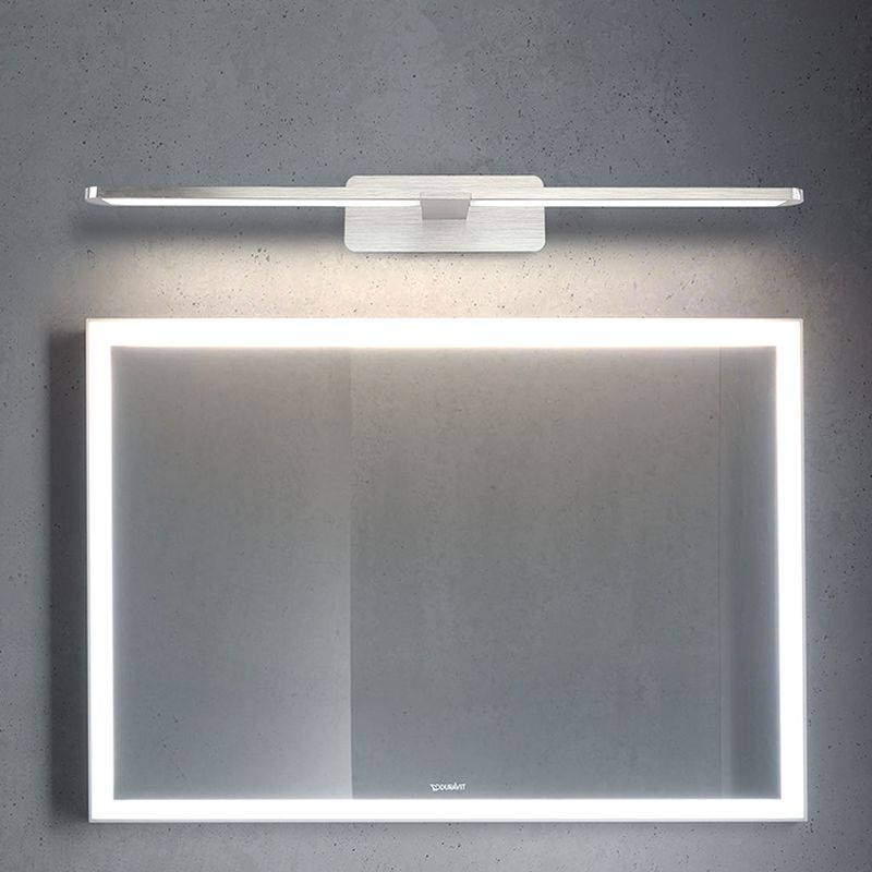 2 Lights Direct-wired Regular Bathroom Vanity Light with Subdued Light and Chalk Lucite Shade for Basement, Silver, 220V-240V-Fnaisn