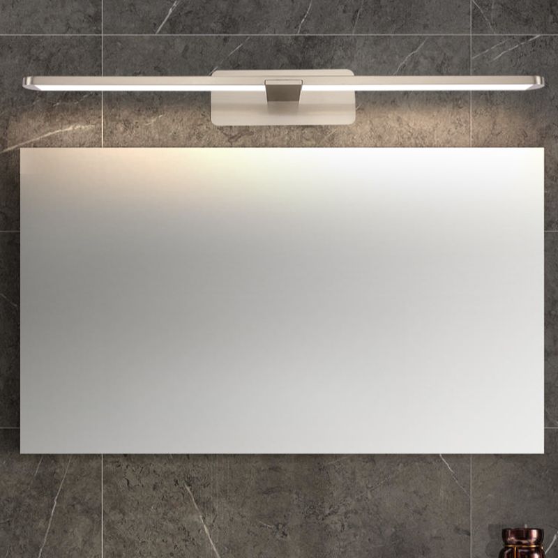 2 Lights Direct-wired Regular Bathroom Vanity Light with Subdued Light and Chalk Lucite Shade for Basement, Silver, 220V-240V-Fnaisn