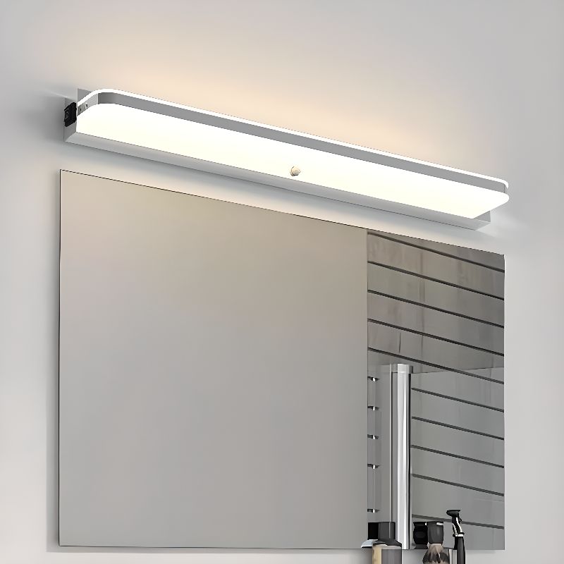 Simple 1 Light Bathroom Vanity Light, Up & Down Synthetic Shade, Rectilinear Fixture, Direct-wired, Natural Light, 220V-240V, 32"-Fnaisn