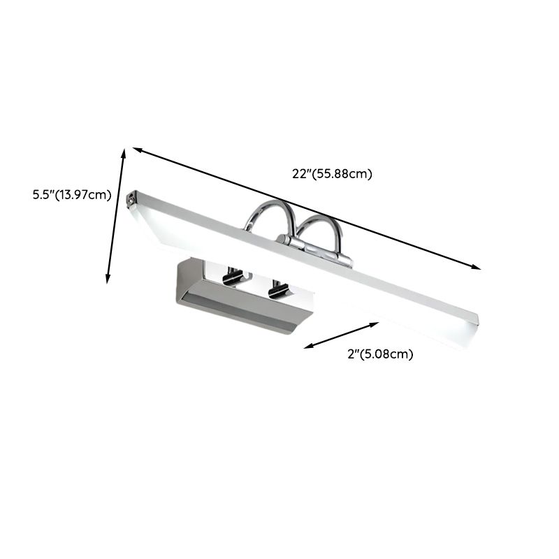 Trendy 1 Light Bathroom Vanity Light with Shade, Bright Light, Direct-wired, Down Plexiglass Shade, 220V-240V-Fnaisn