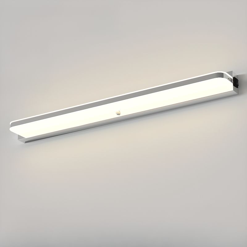 Simple 1 Light Bathroom Vanity Light, Up & Down Synthetic Shade, Rectilinear Fixture, Direct-wired, Natural Light, 220V-240V, 32"-Fnaisn