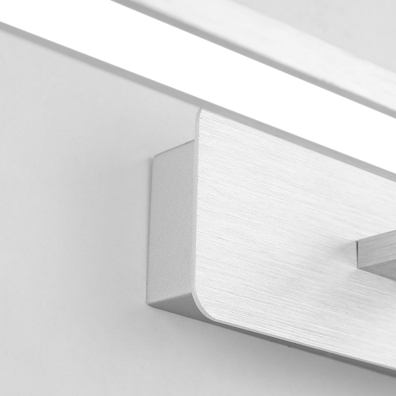 2 Lights Direct-wired Regular Bathroom Vanity Light with Subdued Light and Chalk Lucite Shade for Basement, Silver, 220V-240V-Fnaisn