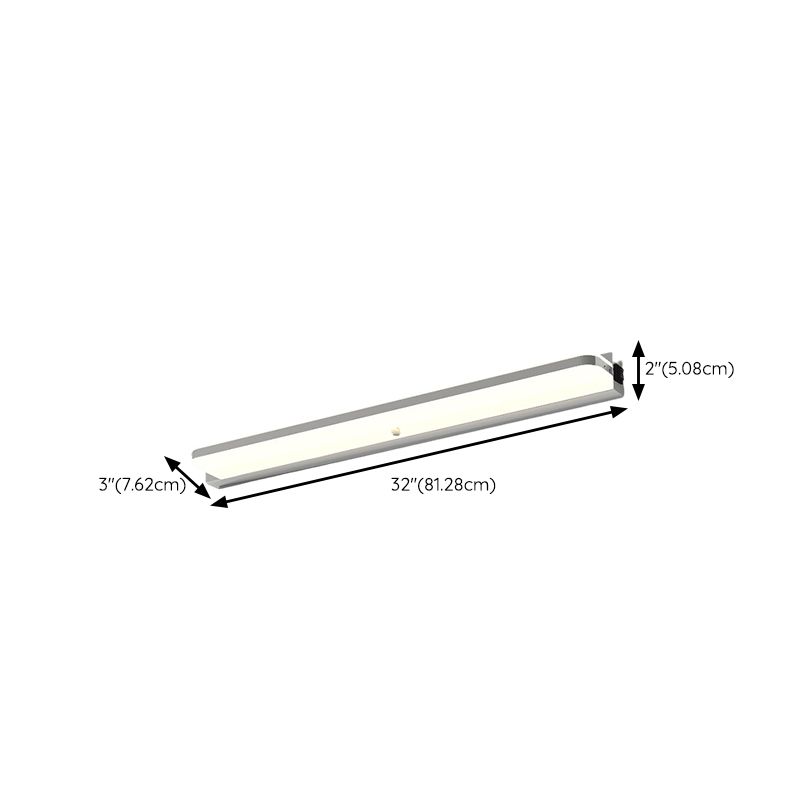 Simple 1 Light Bathroom Vanity Light, Up & Down Synthetic Shade, Rectilinear Fixture, Direct-wired, Natural Light, 220V-240V, 32"-Fnaisn