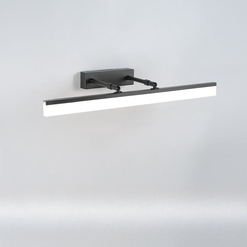 Cool Light White Acrylic Angular 1 Light Bathroom Vanity Light in Basement, Direct-wired, Black, 220V-240V, 31.5"-Fnaisn