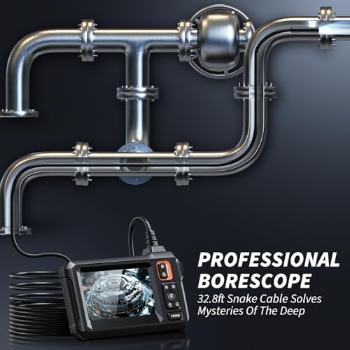 Endoscope Camera with Light, 1920P HD Borescope Tools, Dual Lens(32.8FT)