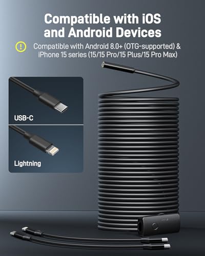 Anykit Endoscope Camera with Light, 1920P HD Borescope