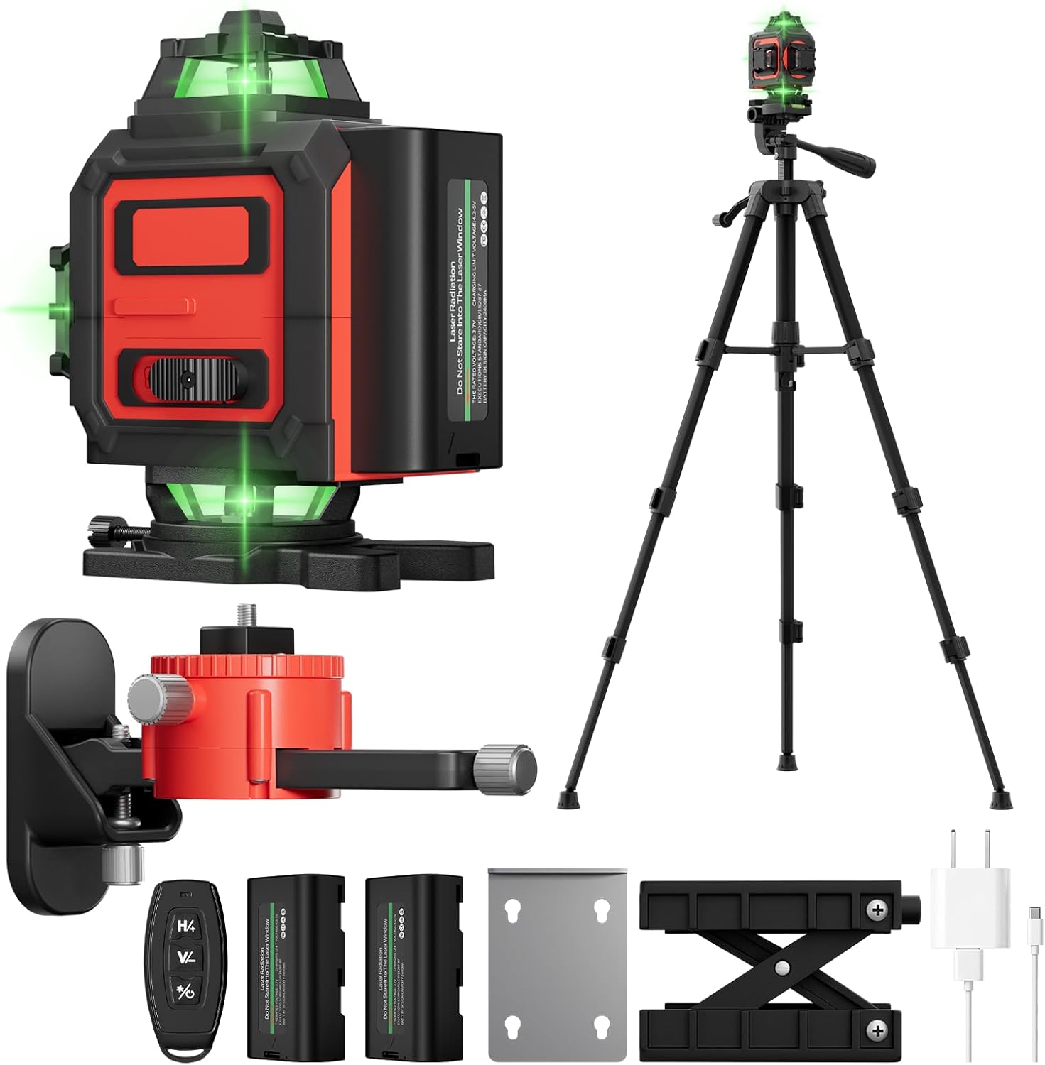 Laser Level, 4D 16 Lines 4x360°Self-Leveling Green Beam with Tripod & Remote, Cross Line Construction Tool for Flooring, Renovation and Home Projects